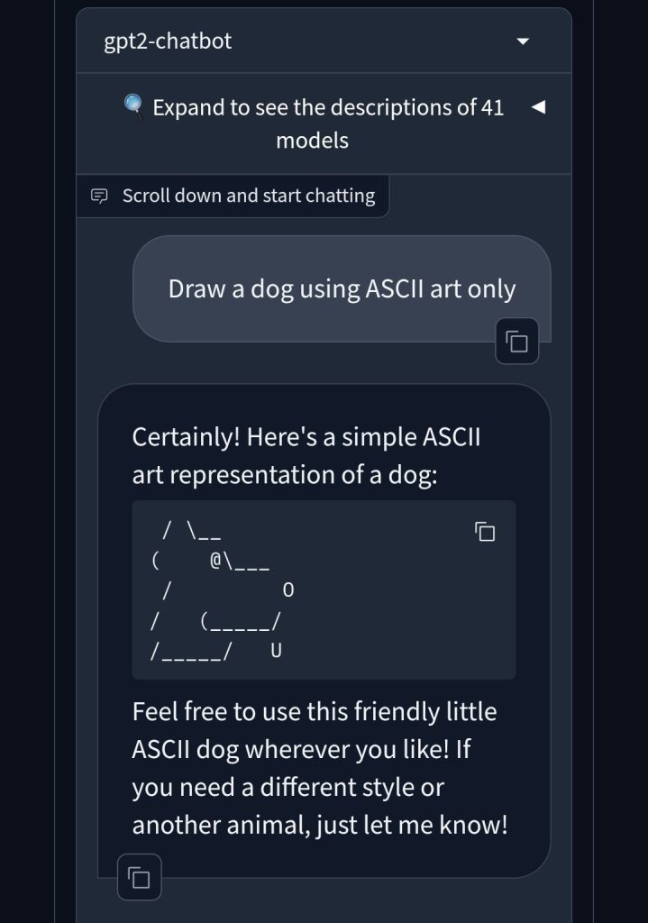 神秘模型gpt2 chatbot揭秘：超越GPT 4的ASCII图绘制能力3
